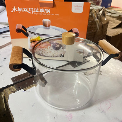 Glass cooking pot