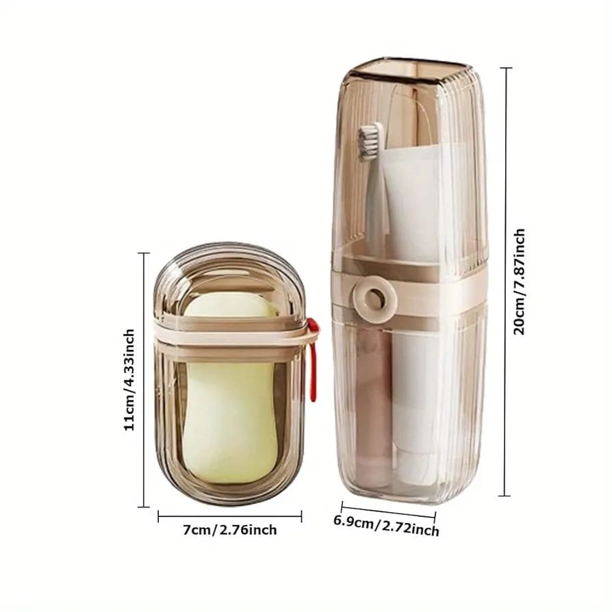 Travel soap dish & toothbrush holder set