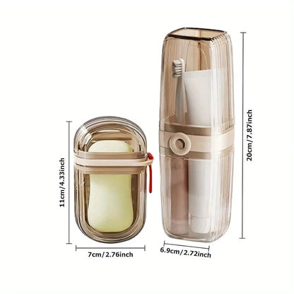 Travel soap dish & toothbrush holder set