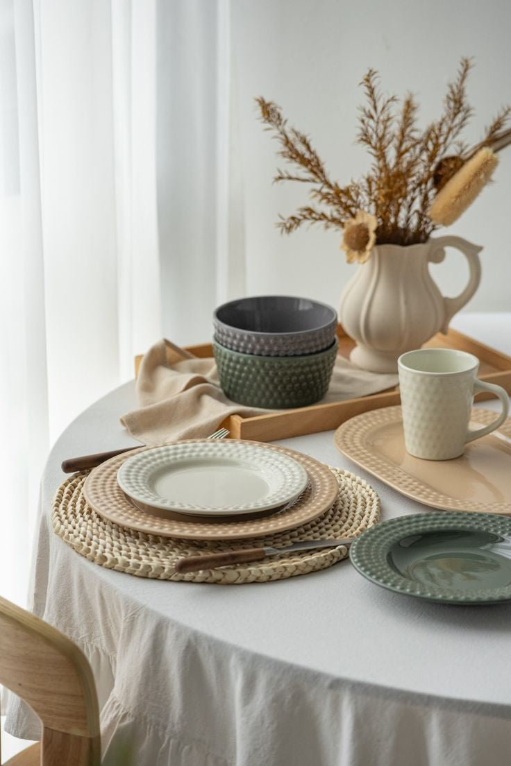 Green bowls,embossed bead