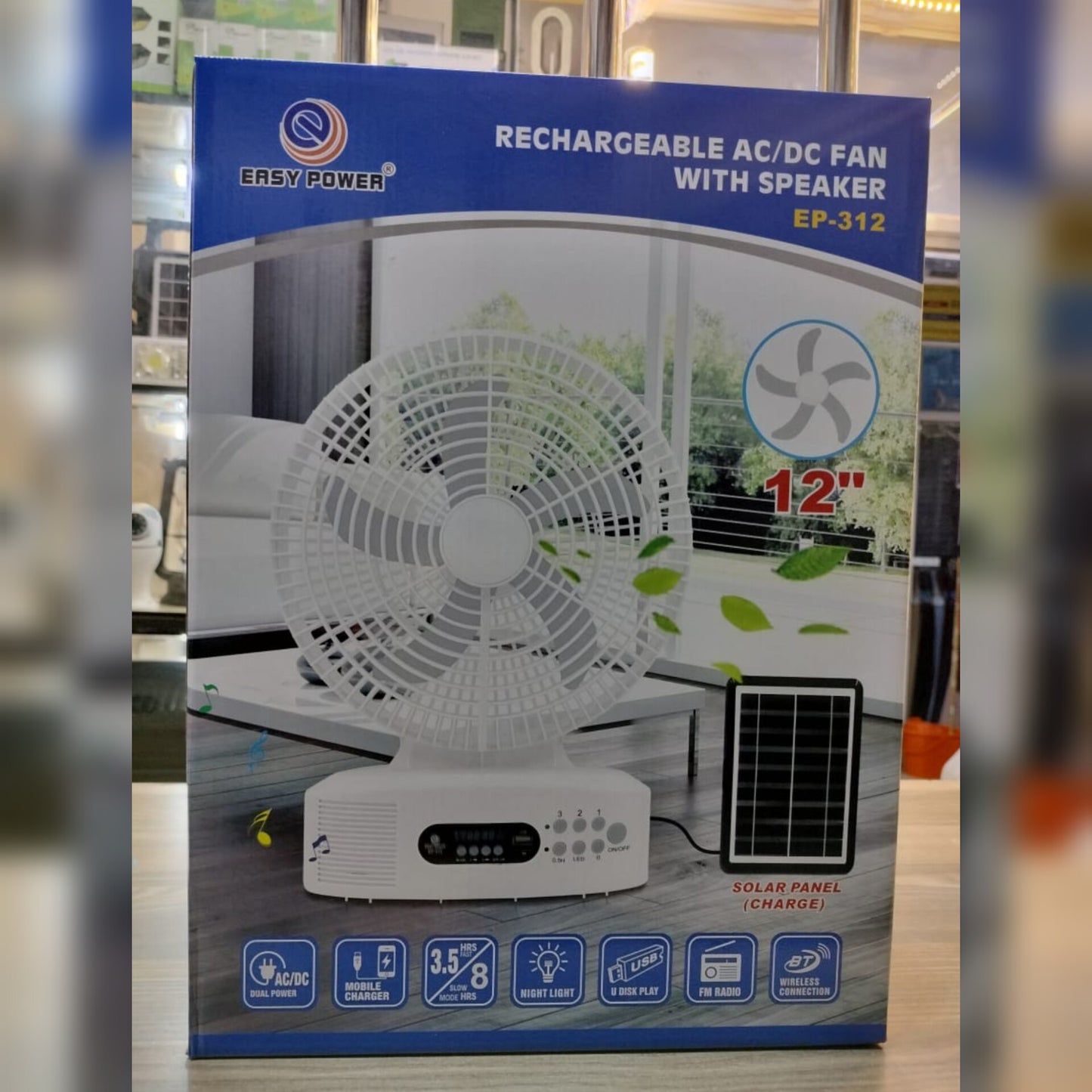 Solar fan with radio