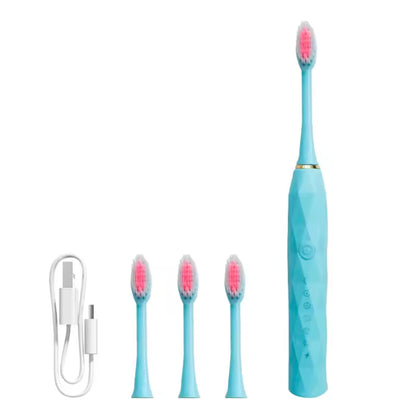 Electric rechargeable toothbrush with replacement heads