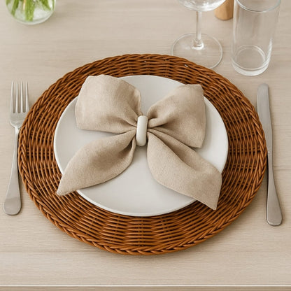 6pc woven rattan table mats