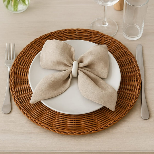 6pc woven rattan table mats