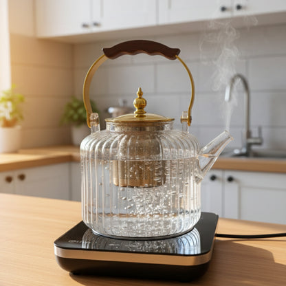 Diamond Glass Teapot with Fine Mesh Infuser
