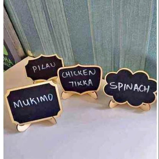 10pc Wooden mini chalkboard with labels and pen food event chalkboard