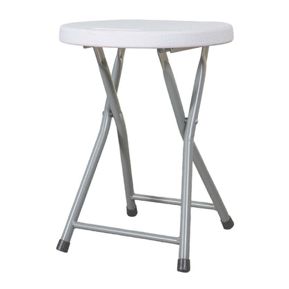White Round Foldable Outdoor Garden Camping Stool