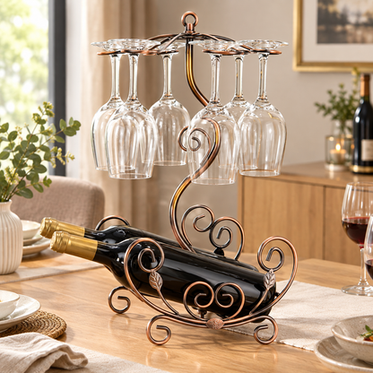 Gold Colored Home Wine Rack