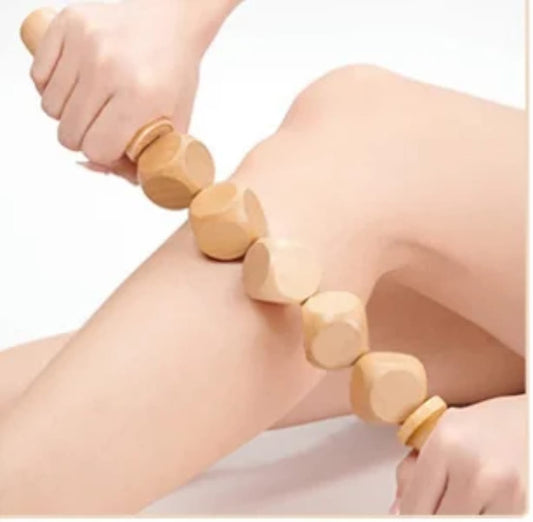 Wooden massage roller stick