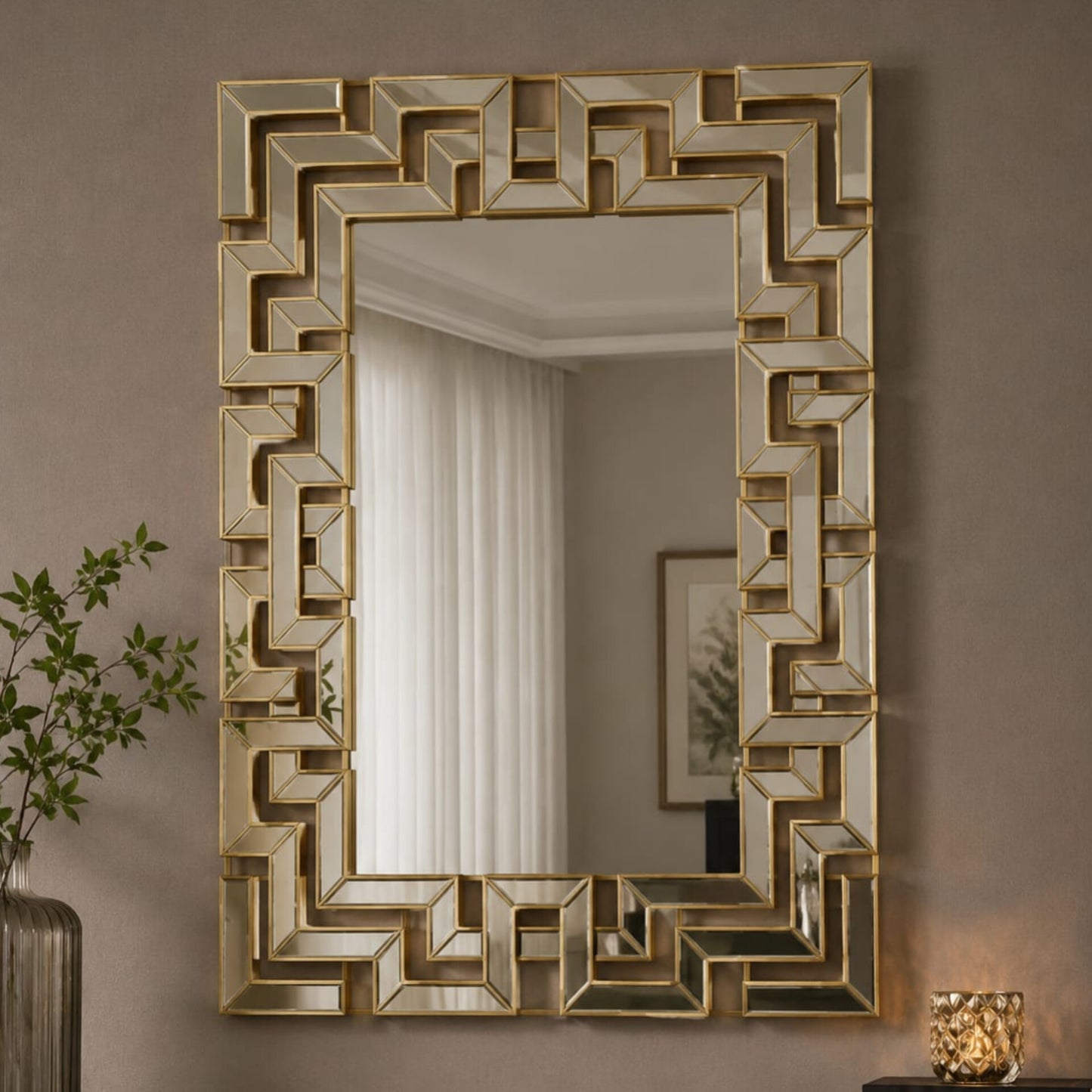 Geometric Decorative Wall Mirror