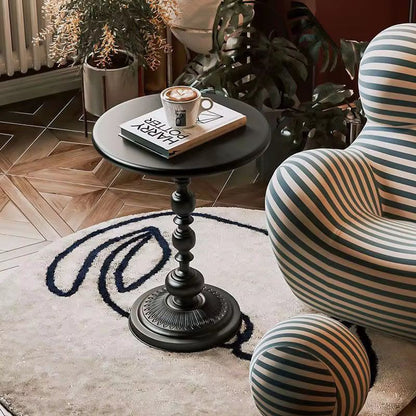 Retro Iron Pedestal Side Table Gha