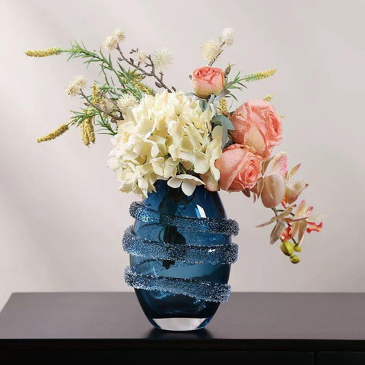 Blue glass vase
