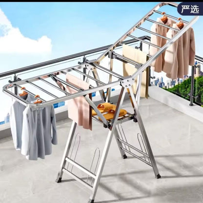 Grey Foldable Clothes Drying Rack