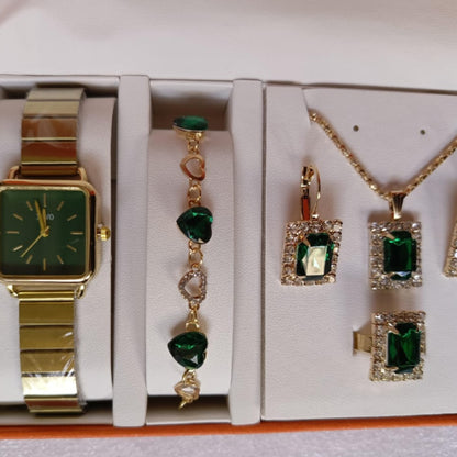 5pcs Ladies Watch and Jewelry Gift Set