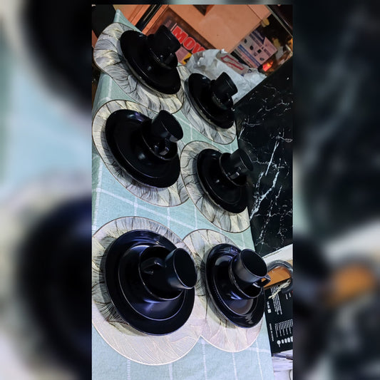 24pc Black dinner set