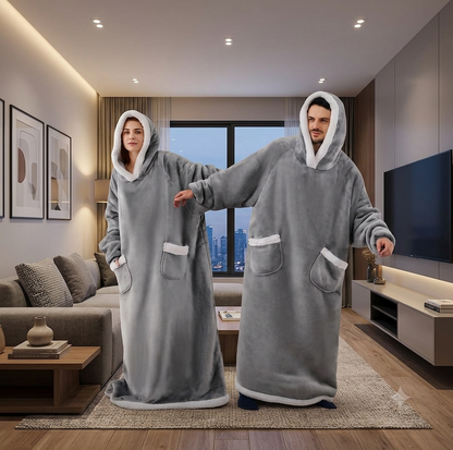 Wearable Winter Fleece Blanket Hoodie
