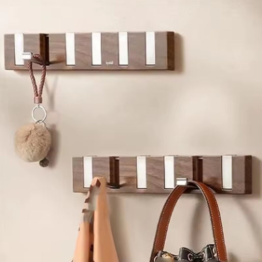 Wall Mounted Wooden Hook Rack