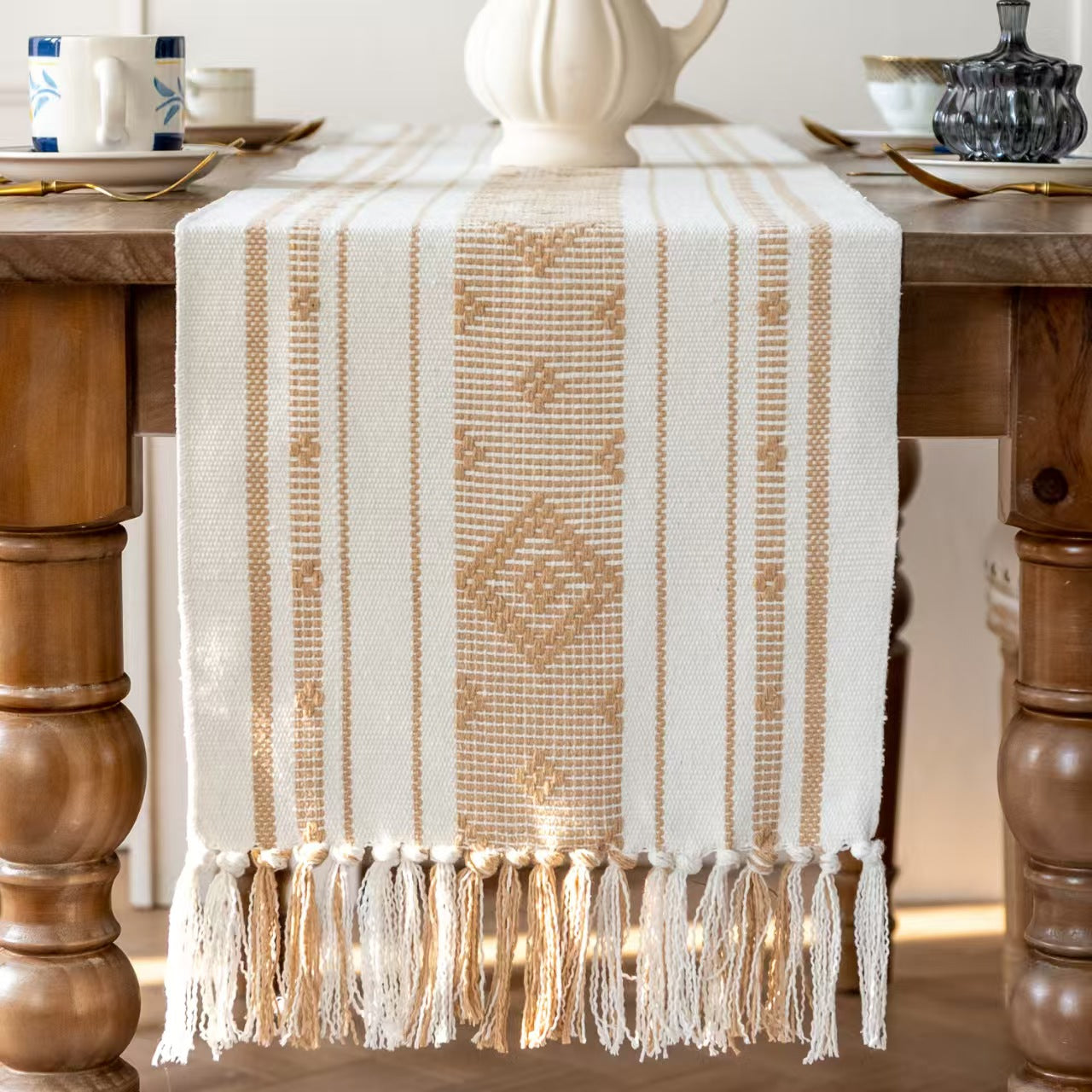 Bohemian  Table Runner with Tassel