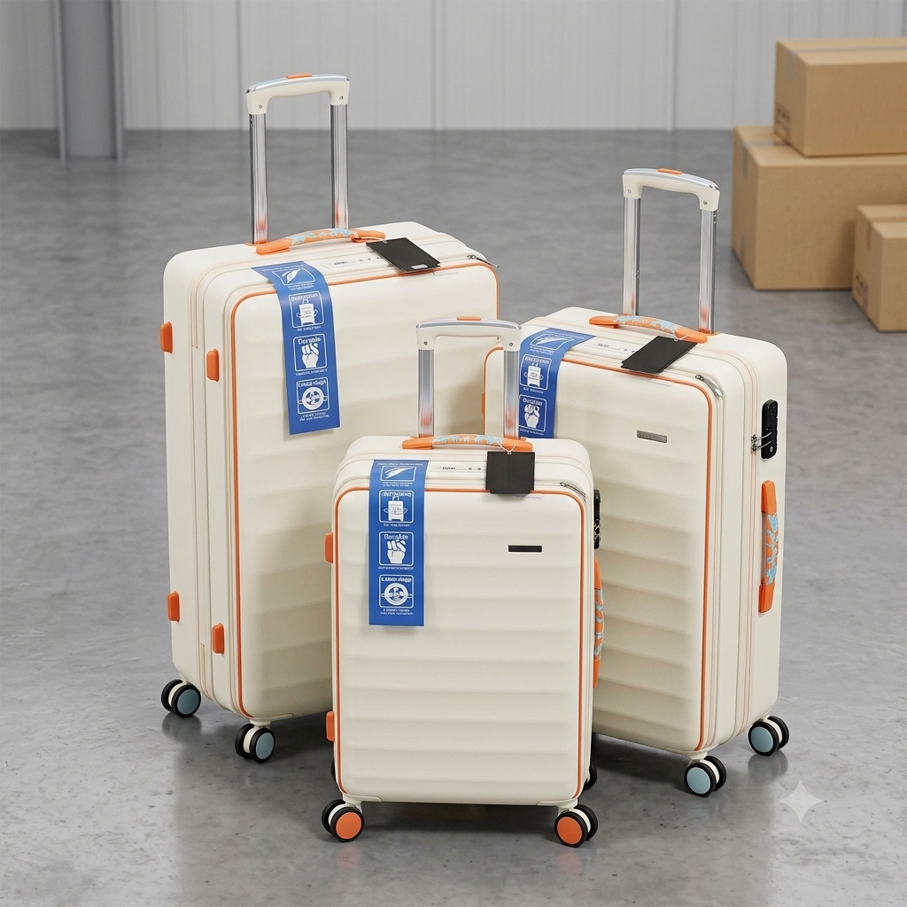 3Pcs Beige Travel Anytime Suitcases Set 28,24, 20 Inches