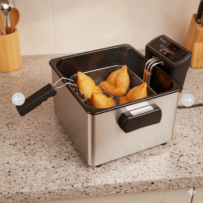 Electric stainless deep fryer  with 3 stainless mesh basket