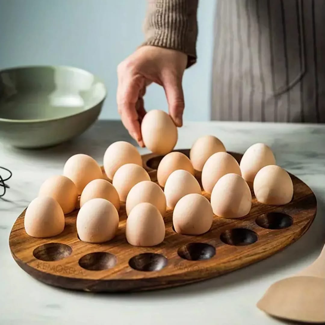 Wooden Countertop Egg Storage Tray