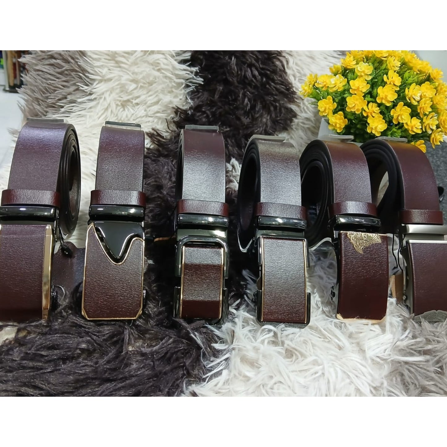Men's leather belts