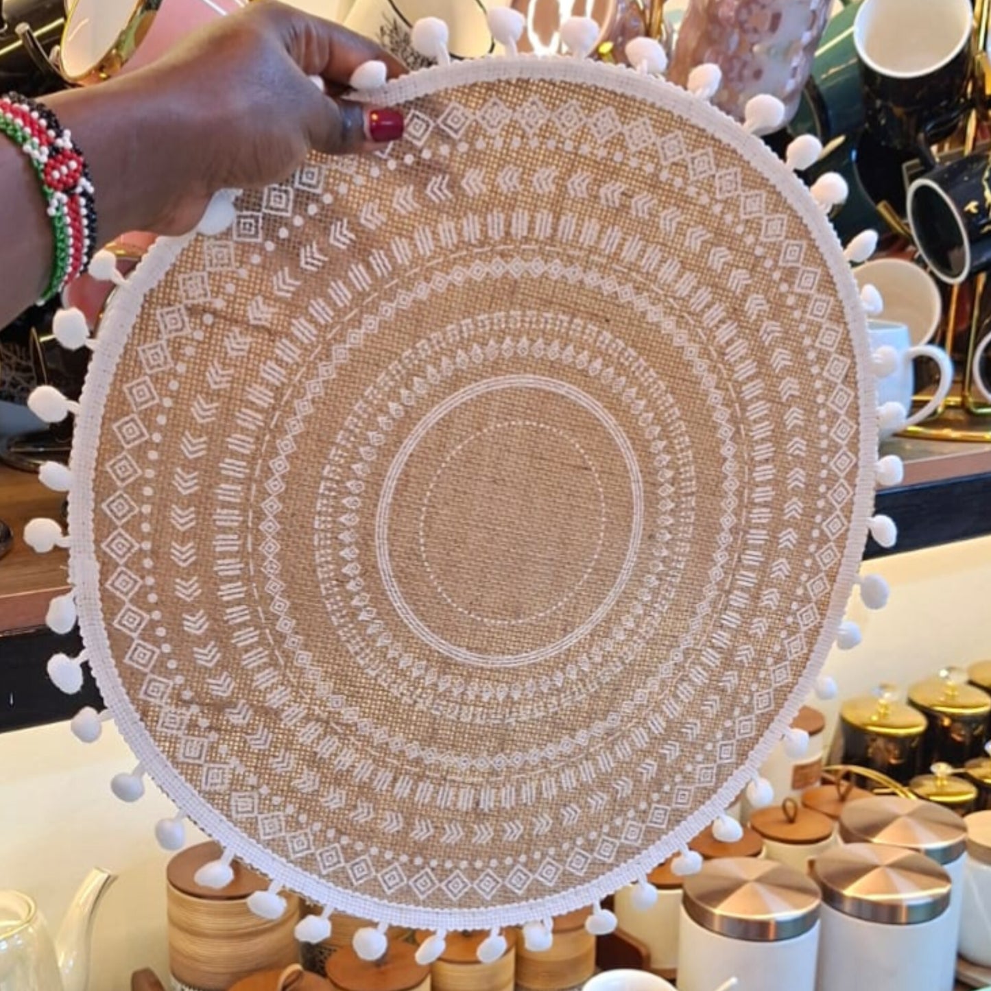 6Pcs Round Woven Jute Table Mats