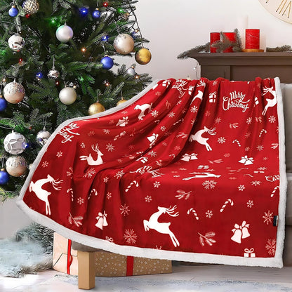 Christmas Reindeer Throw Blanket