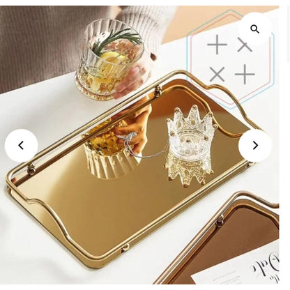 Metallic vanity tray