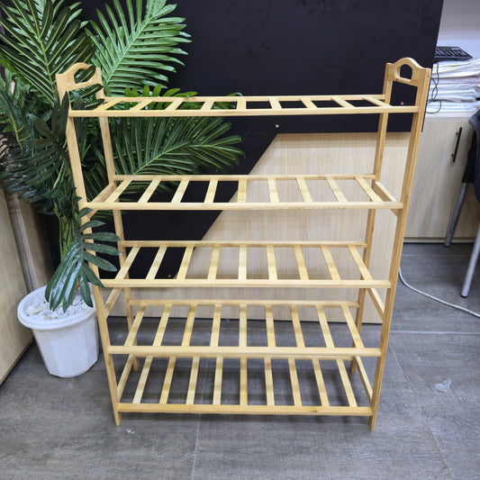 5 Tier Natural Bamboo Shoe Storage Rack