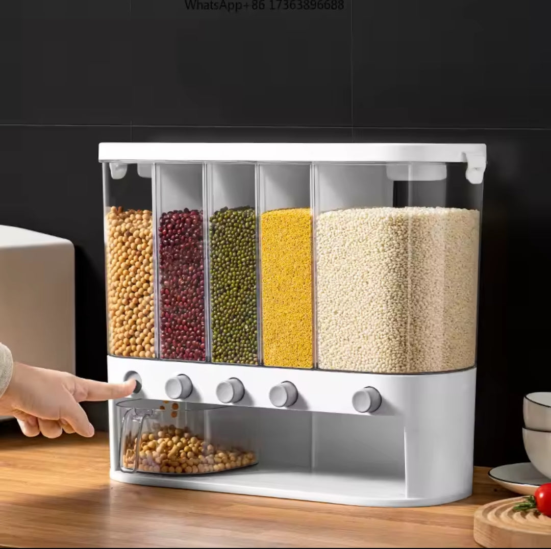 Acrylic Partitioned Rice Cereal Dispenser