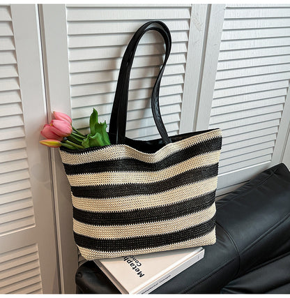 Women Handmade Bohemian Striped Tote Handbag