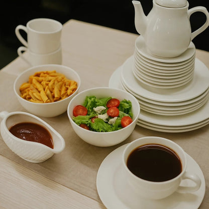 44 pcs Ceramic white dinner set