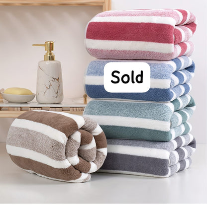 Stripped soft velvetish medium towels