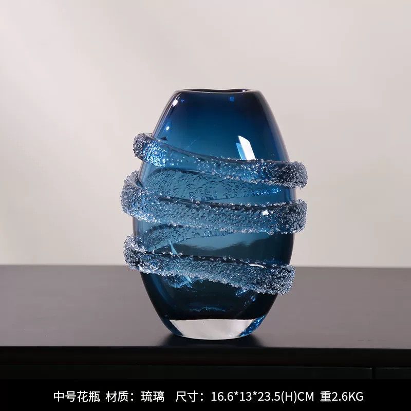 Blue glass vase