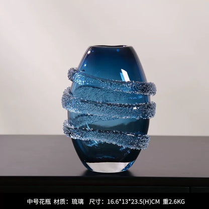 Blue glass vase