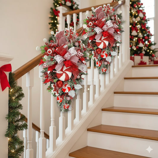 Christmas Stairway Wreath Door Wreath Christmas Decorations