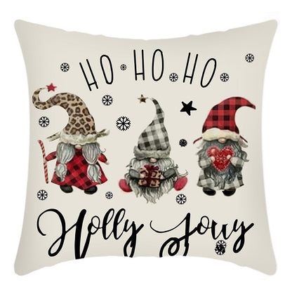 Christmas themed Linen Throw pillow cases