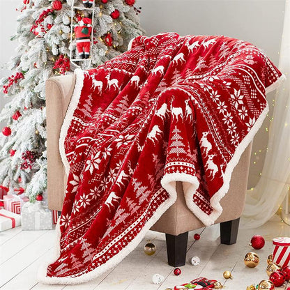 Christmas sherpa fleece throw blanket