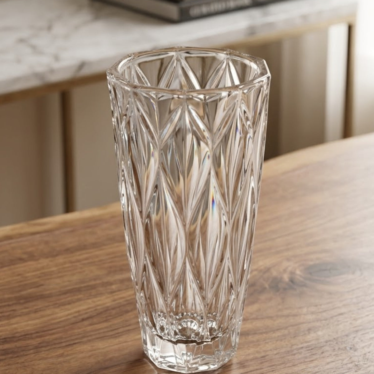 Heavy Wavy Glass Vase