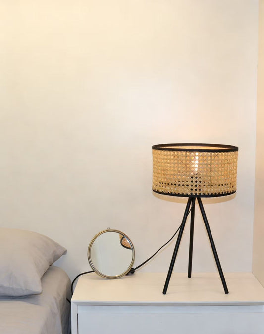 Rattan Black Lampshade 