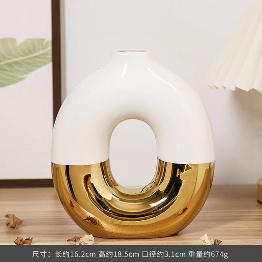 Gold electroplated flower vase