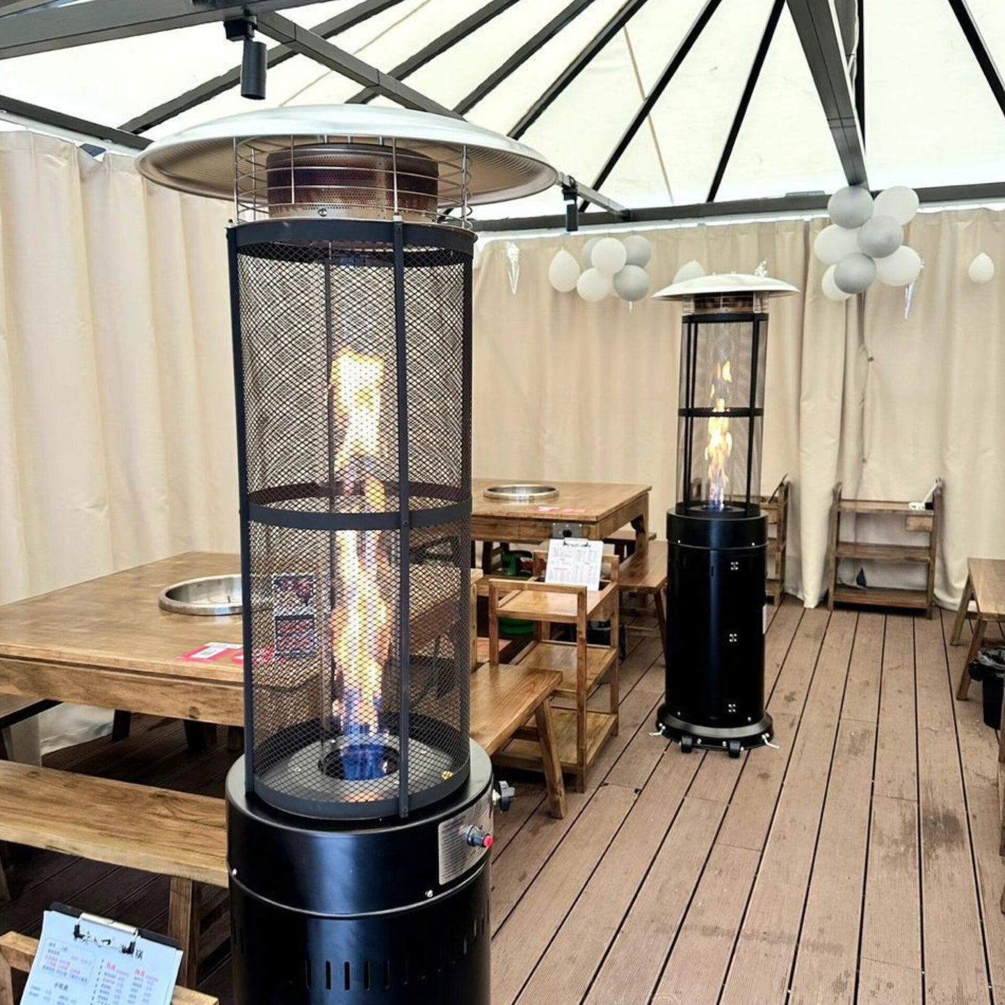 Cylindrical patio gas heater