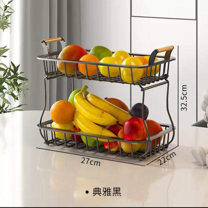 2 Tier metallic fruit/vegetable rack