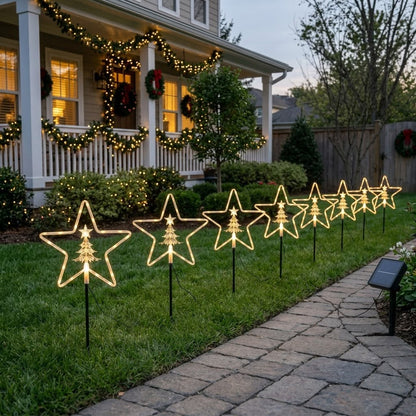 4Pcs Solar Christmas Garden Pathway Light Set Gha