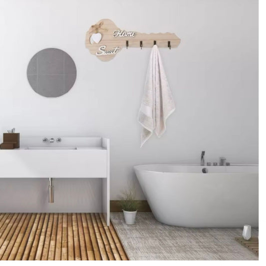 Rustic wood wall mounted key holder