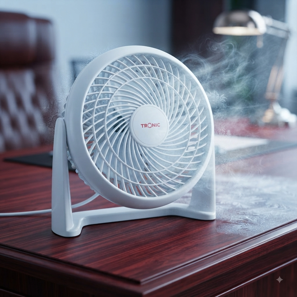White Desk Fan