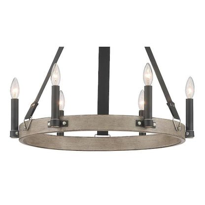 5 Light Round Wheel Metallic  Chandelier with bulbs