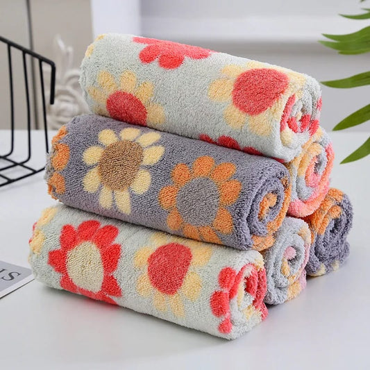 5pc absorbent dishcloth coral fleece