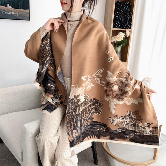 Floral print scarf for women